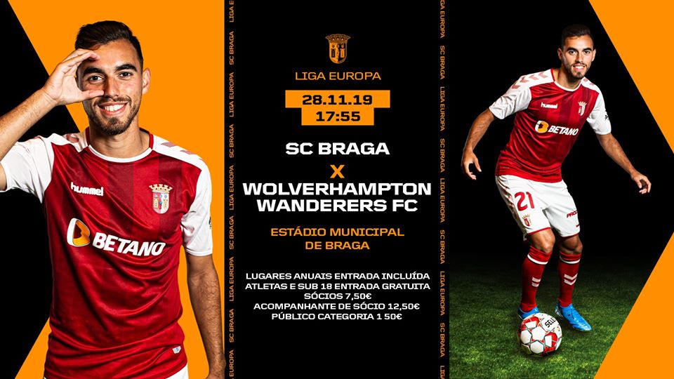 SC Braga disputa hoje a 5ª jornada do Grupo K da Liga Europa