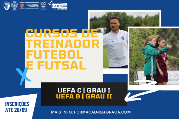 Curso Treinadores UEFA C Grau I FUTEBOL - INSCRIÇÕES ATÉ 5 DE JANEIRO 2021