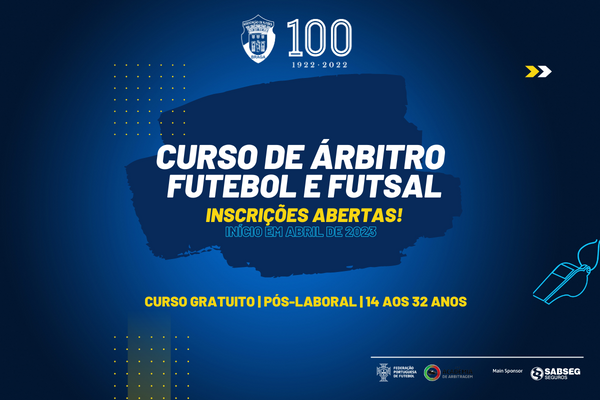 Cursos de Candidatos a Árbitros de Futebol e Futsal - inscrições abertas!