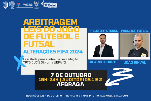 AFBRAGA lança Formações em Leis de Jogo